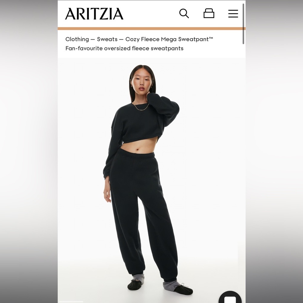 TNA Black Cozy Fleece Track Joggers